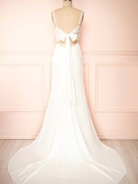 Boutique 1861 | Elarielle | Tie-Back White Cowl Neck Wedding Dress Gown